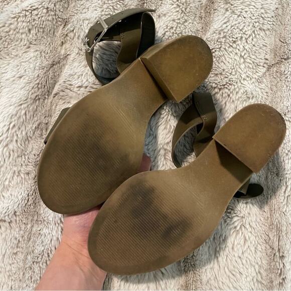 Coconuts by Matisse Talbert Oliver Green Leather Strap Heeled Sandals - Picture 6 of 7